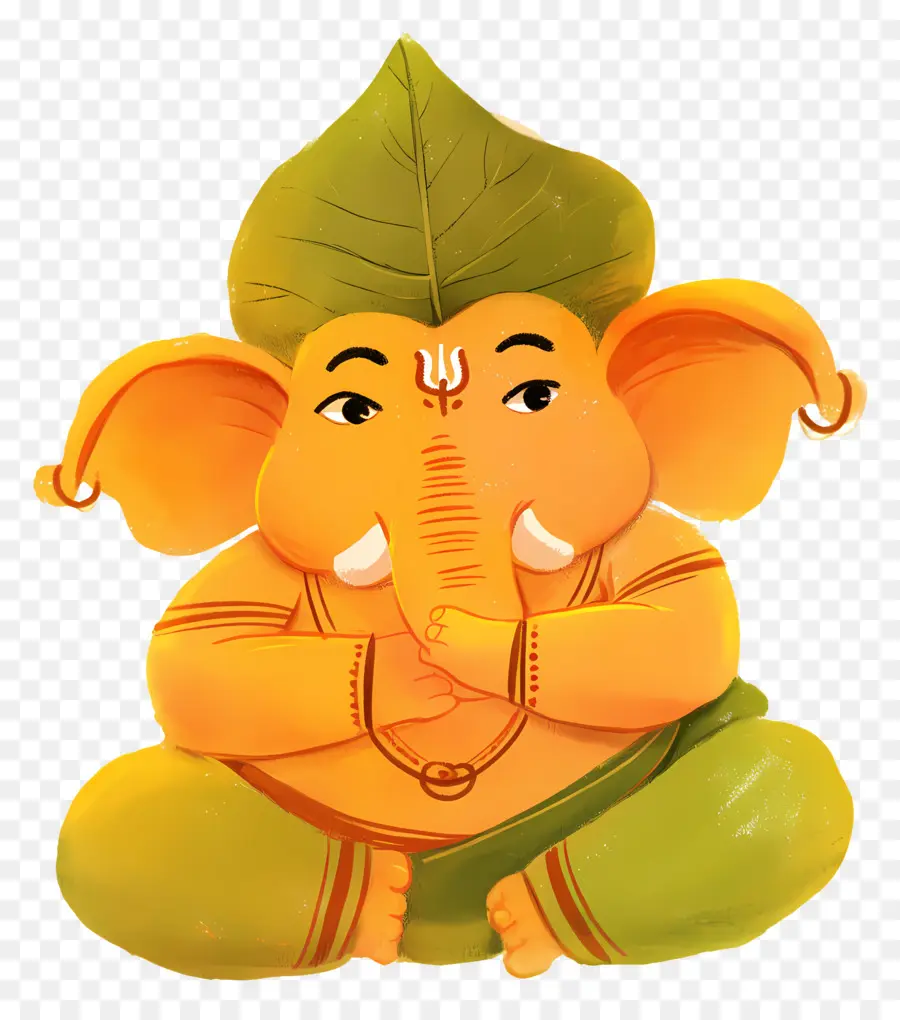 Ganesh Chaturthi，Ganesha Méditant PNG