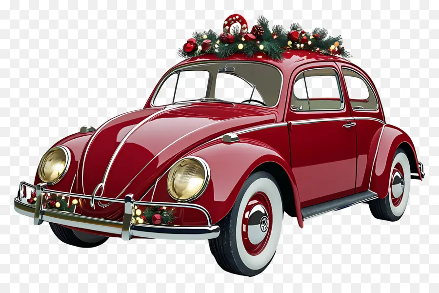 Voiture De Noël，Voiture De Noël Décorée PNG