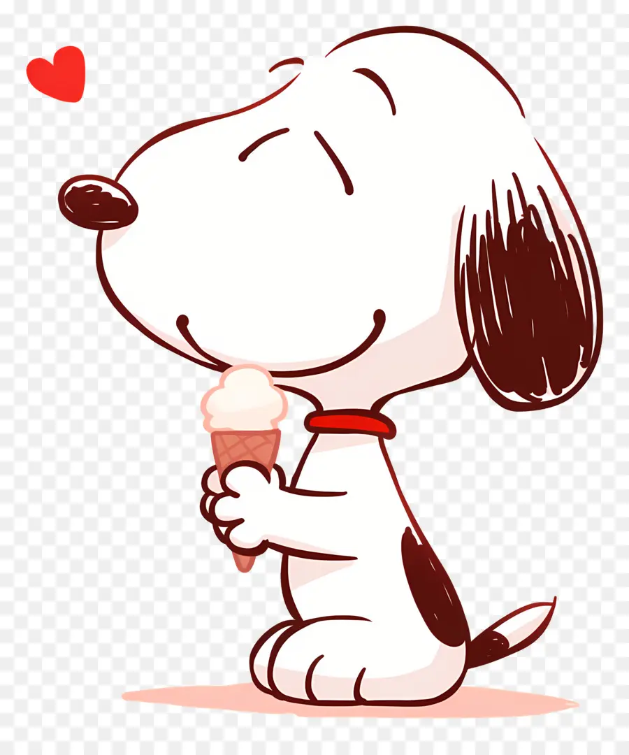 Snoopy Mange De La Glace，Chien De Dessin Animé Avec De La Glace PNG