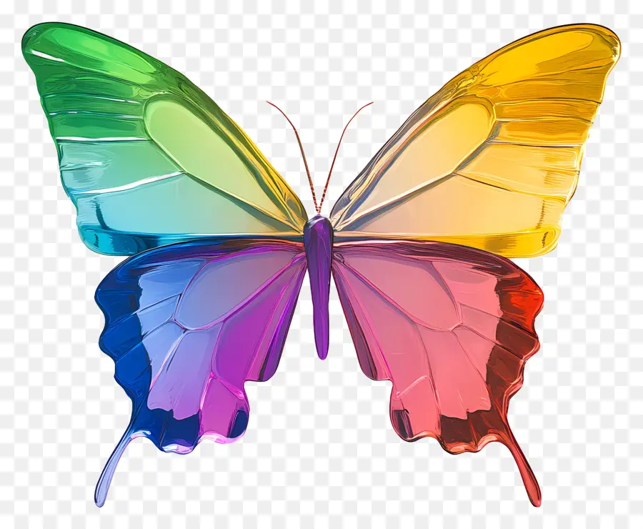 Papillon Arc En Ciel，Papillons Colorés PNG