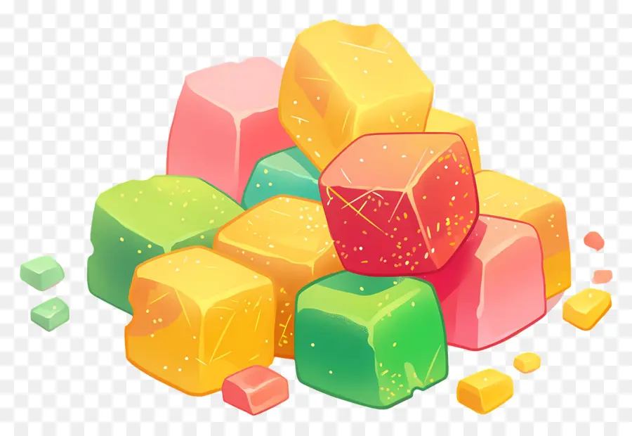 Délice Turc，Cubes De Gelée Colorés PNG