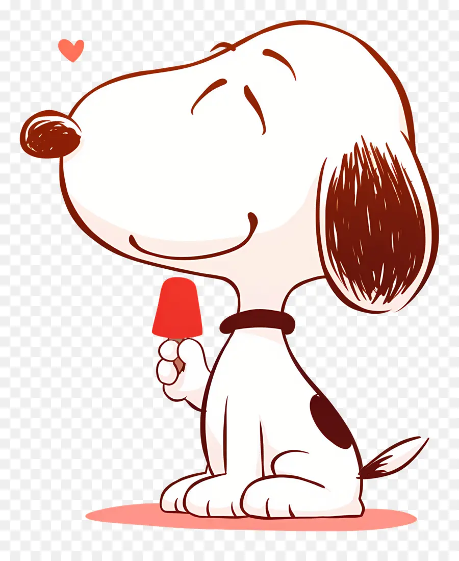 Snoopy Mange De La Glace，Chien De Dessin Animé Avec De La Glace PNG