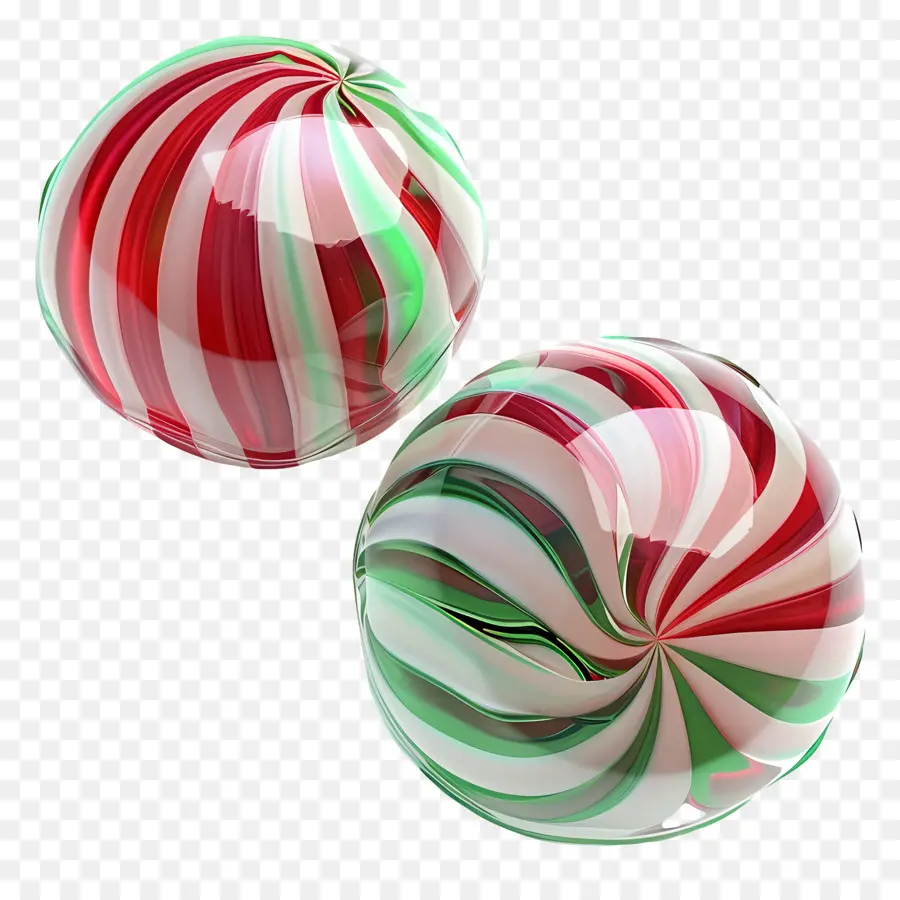 Bonbons à La Menthe Poivrée，Boules De Bonbons Rayées PNG