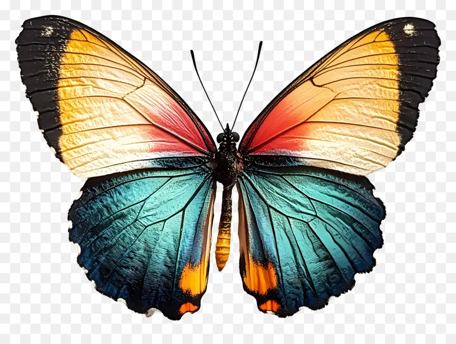 Papillon Arc En Ciel，Papillon Coloré PNG