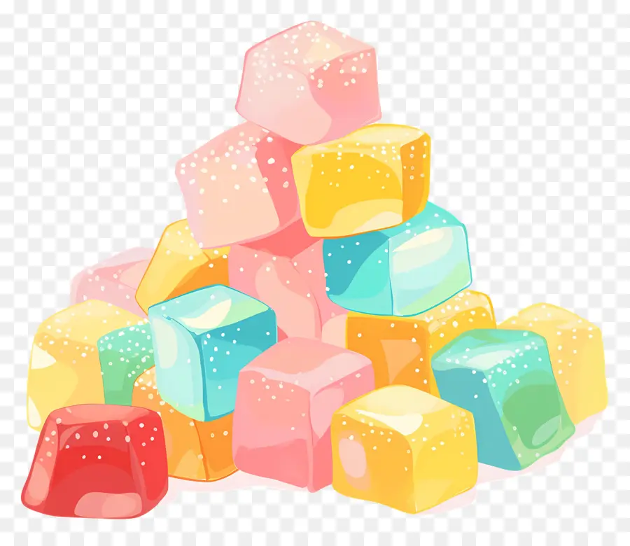 Délice Turc，Cubes De Gelée Colorés PNG