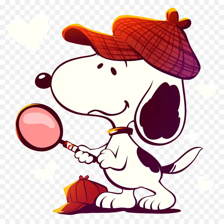 J'adore Snoopy，Chien Avec Loupe PNG