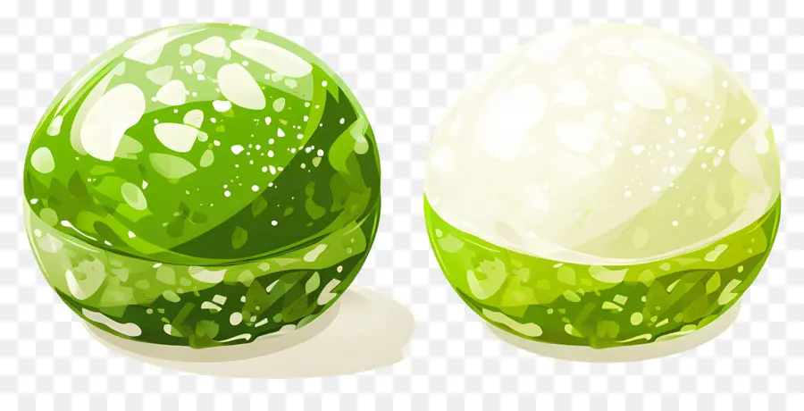 Bonbons à La Menthe Poivrée，Boules De Gomme Vertes PNG