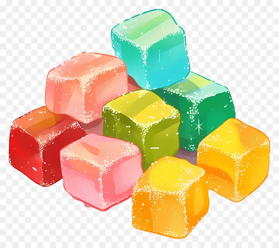 Délice Turc，Cubes De Gelée Colorés PNG