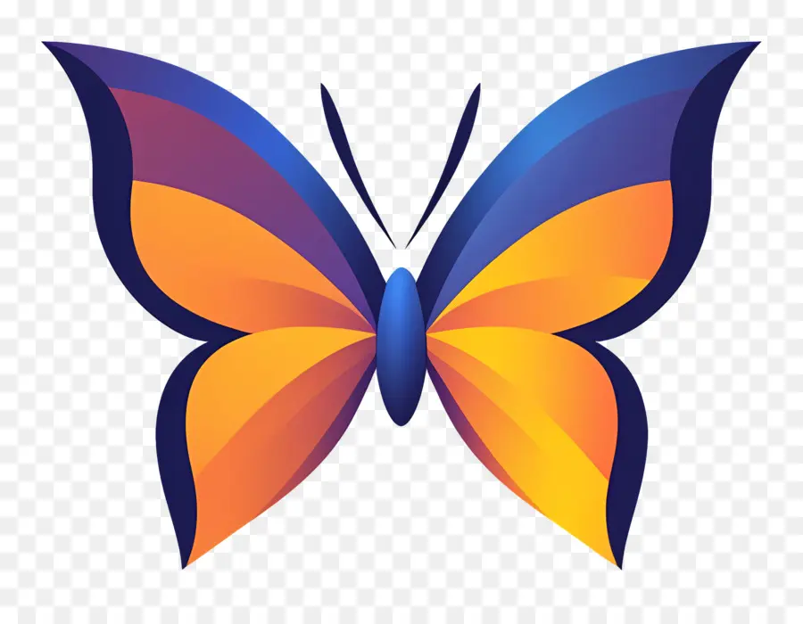 Logo Papillon，Papillon Coloré PNG