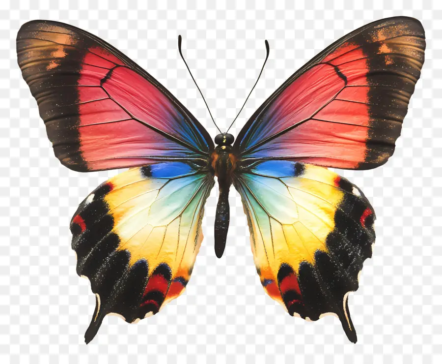 Papillon Arc En Ciel，Papillon Coloré PNG