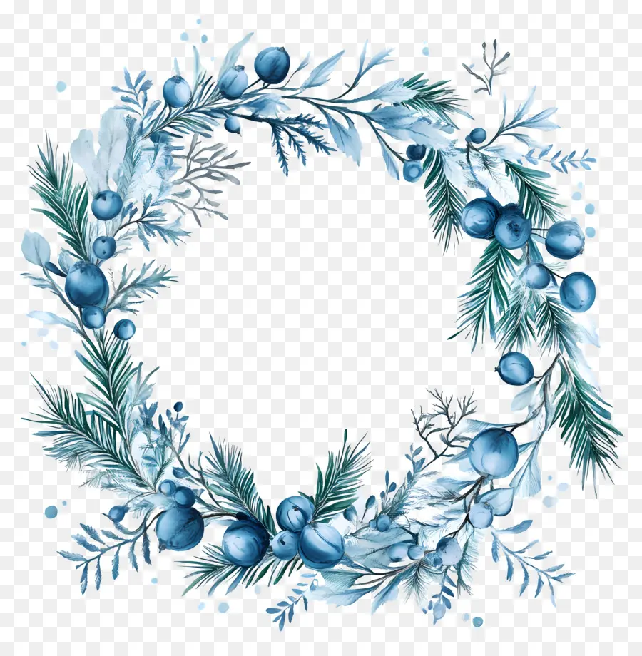 Cadre D'hiver，Couronne Bleue PNG