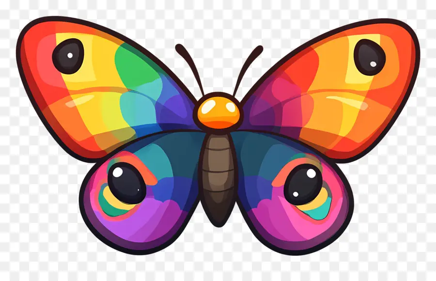 Papillon Arc En Ciel，Papillon Coloré PNG