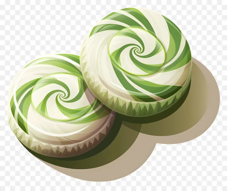 Bonbons à La Menthe Poivrée，Bonbons Tourbillonnants Verts PNG