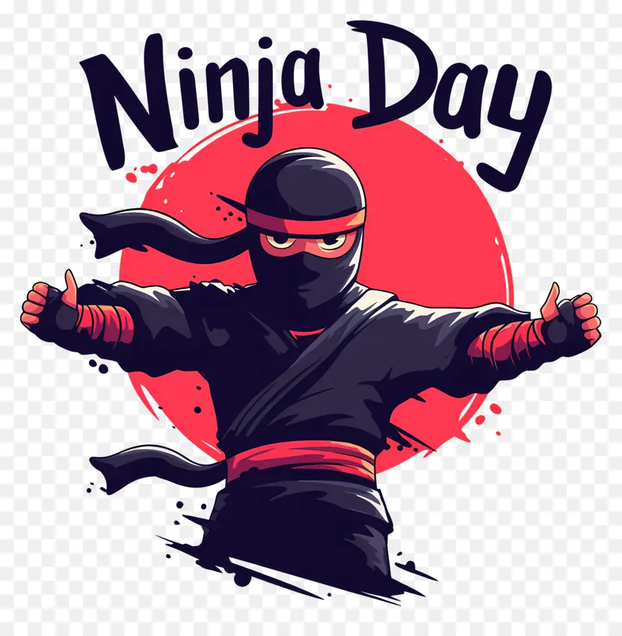 Journée Ninja，Pose De Ninja Stylisée PNG