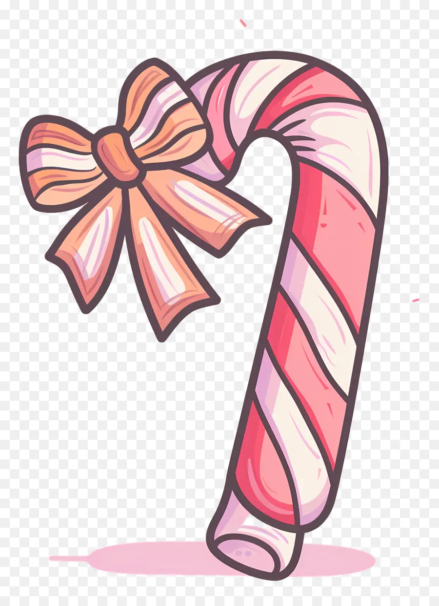 Canne En Bonbon De Noël，Canne En Bonbon Rose Et Blanche PNG