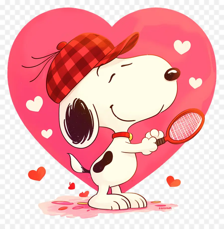 J'adore Snoopy，Chien Avec Fond De Coeur PNG