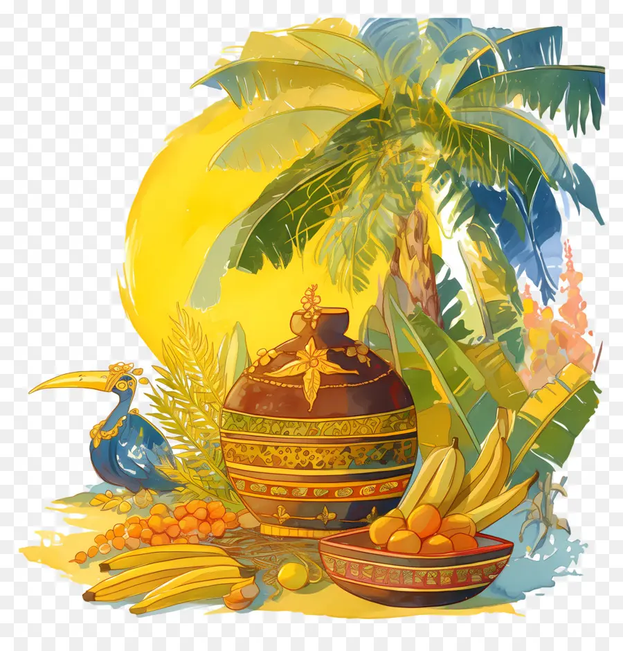 Chhath Puja，Fruits Et Pot PNG