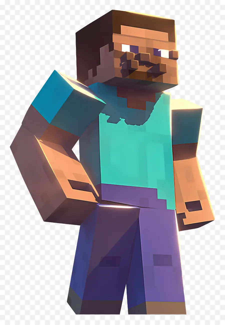 Minecraft Steve，Caractère Pixélisé PNG