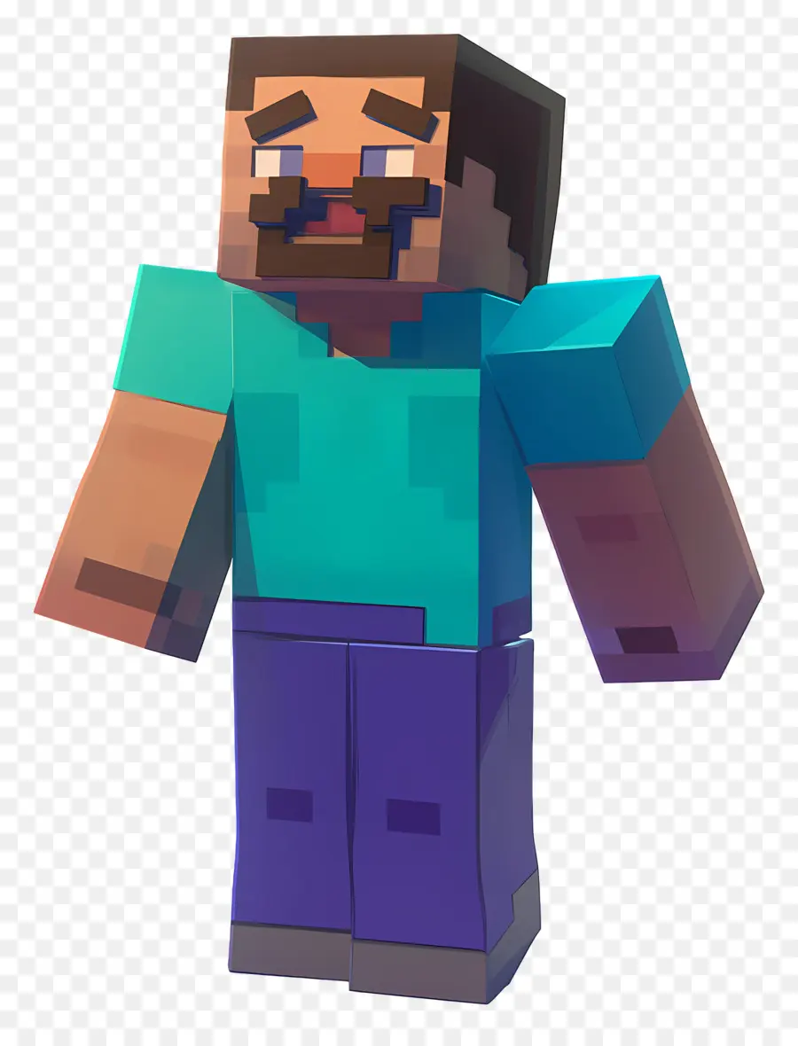 Minecraft Steve，Caractère Pixélisé PNG