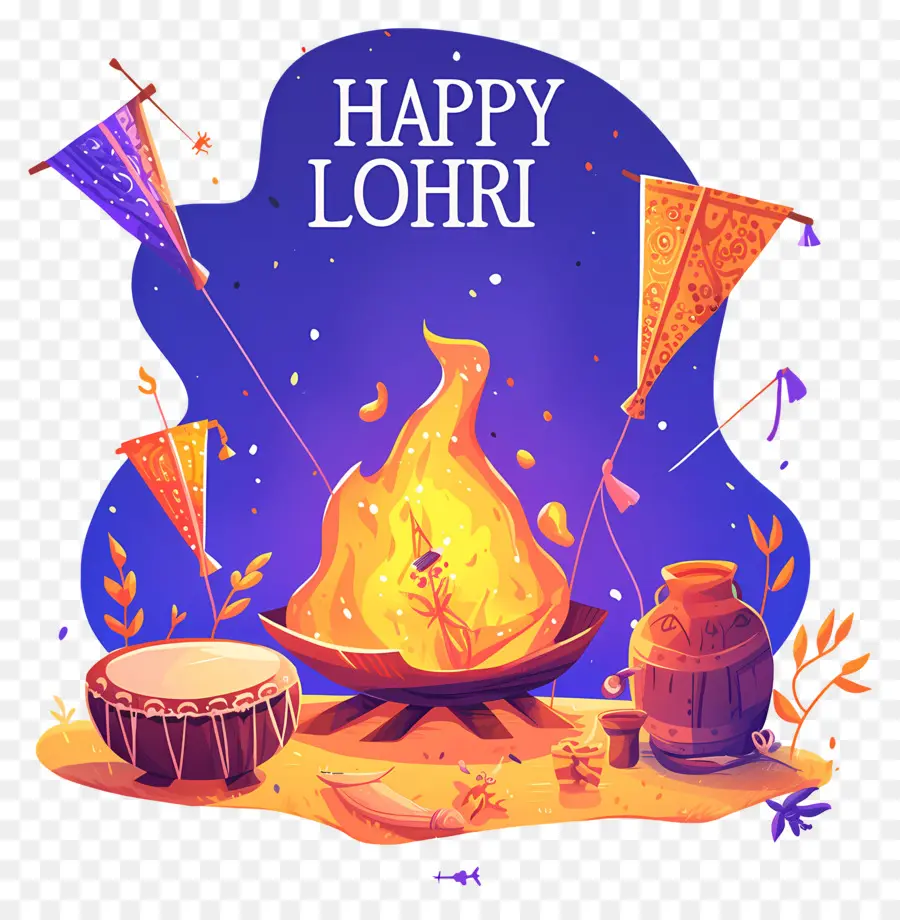 Joyeux Lohri，Feu De Joie De Lohri PNG