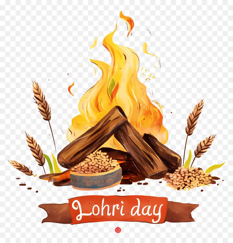 Joyeux Lohri，Feu De Joie De Lohri PNG