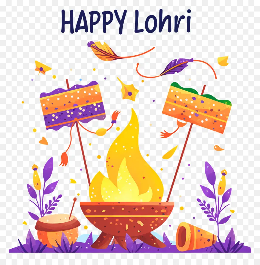 Joyeux Lohri，Feu De Joie De Lohri PNG