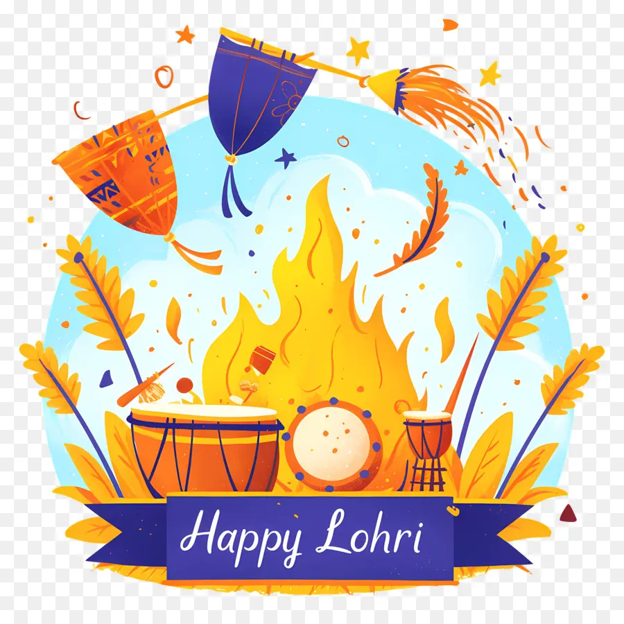 Joyeux Lohri，Feu De Joie De Lohri PNG