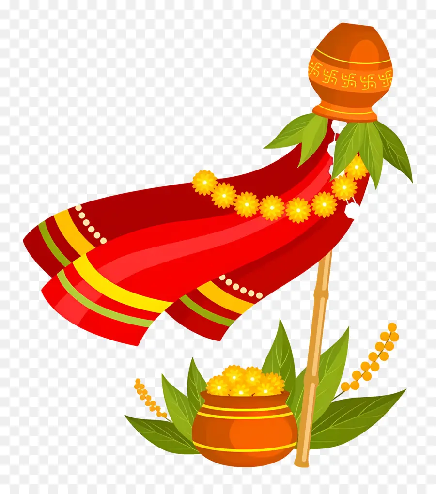 Gudi Padwa，Drapeau De La Fête PNG