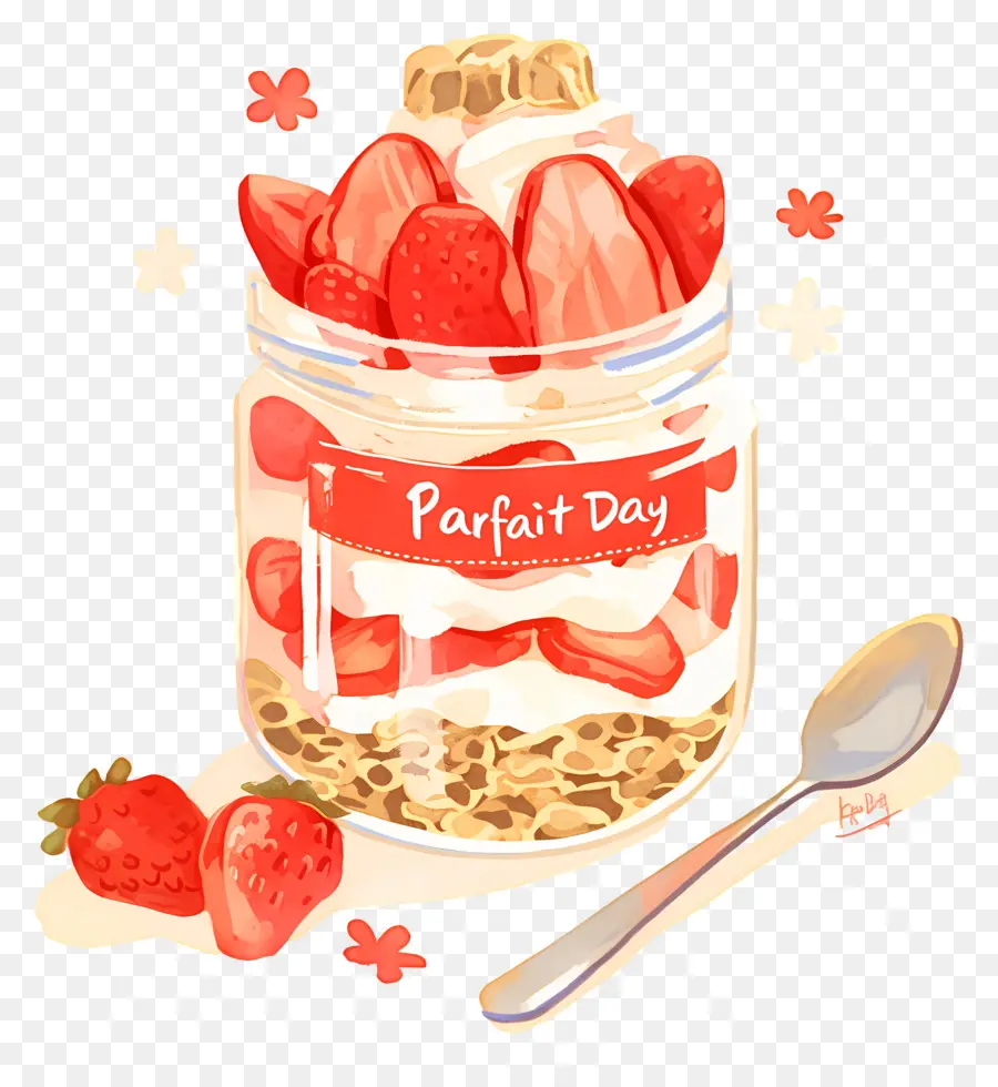 Journée Nationale Du Parfait，Parfait Aux Fraises PNG