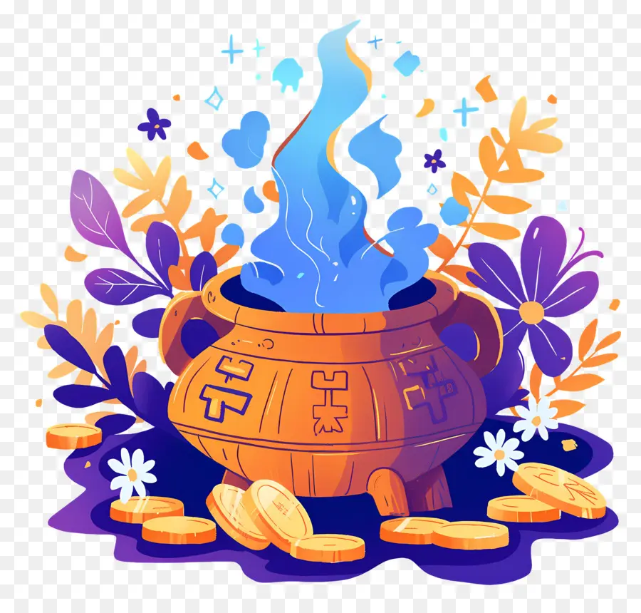 Akshaya Tritiya，Pot à Flamme Bleue PNG