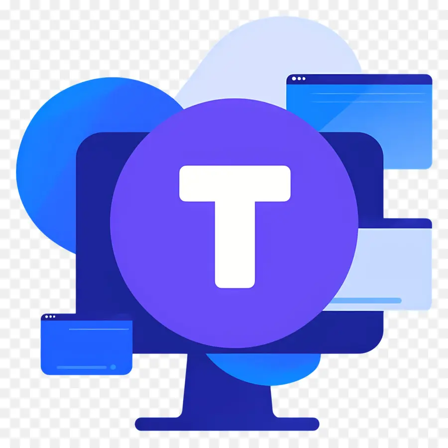 Logo T，Logo T Bleu PNG