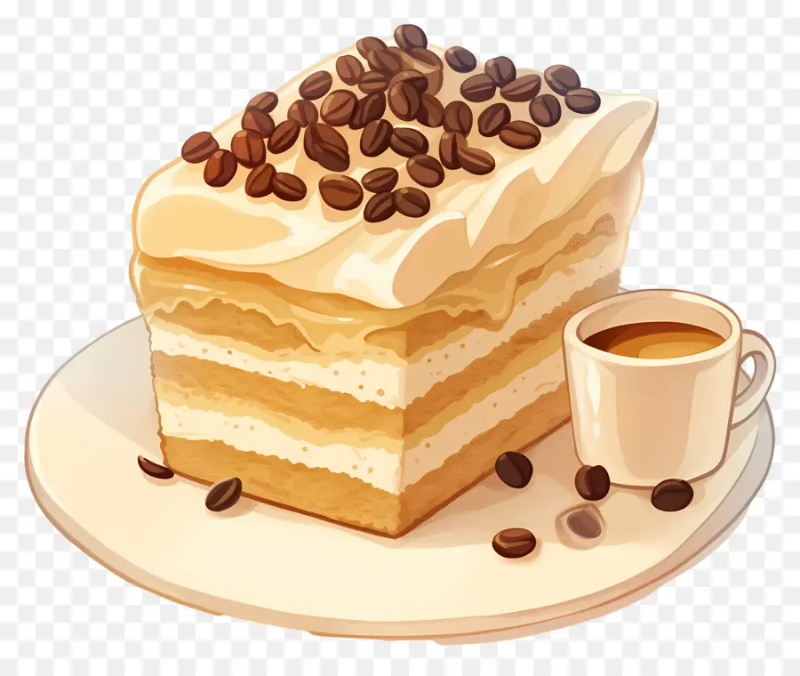 Gâteau Tiramisu，Gâteau Et Café PNG