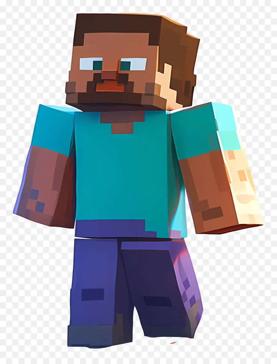 Minecraft Steve，Caractère Pixélisé PNG