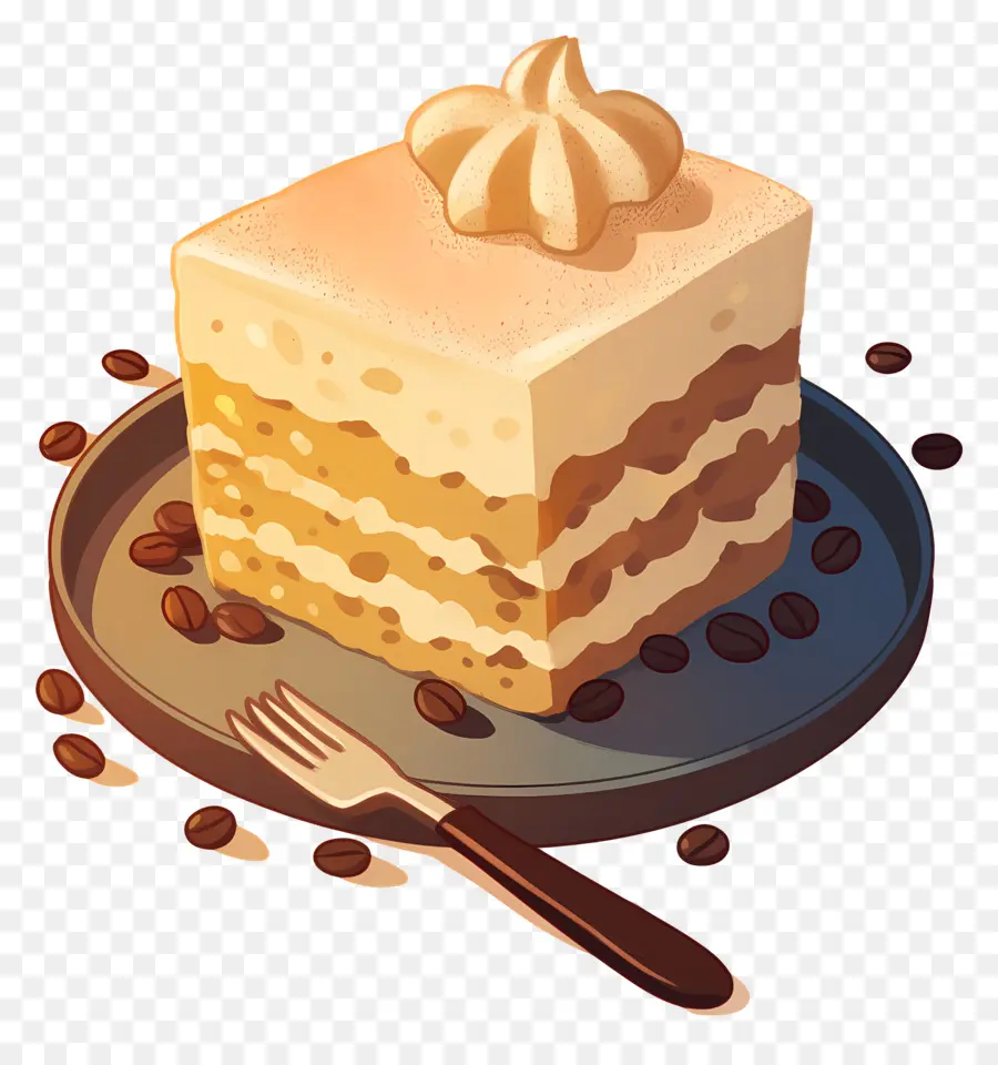 Gâteau Tiramisu，Tranche De Tiramisu PNG