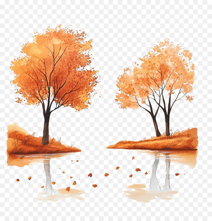 Paysage D'arbres，Arbre D'automne PNG