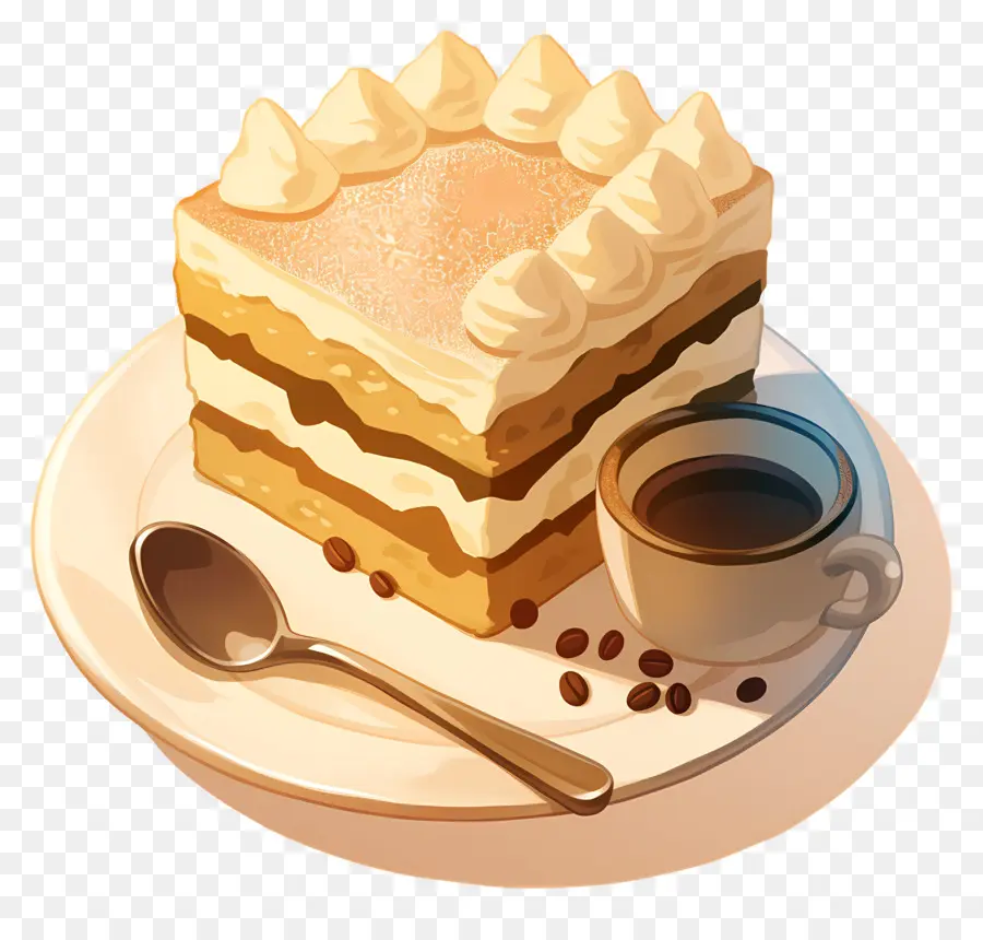 Gâteau Tiramisu，Gâteau Et Café PNG