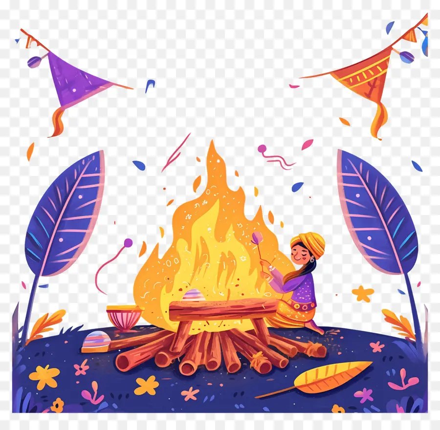 Joyeux Lohri，Célébration Du Feu De Joie PNG