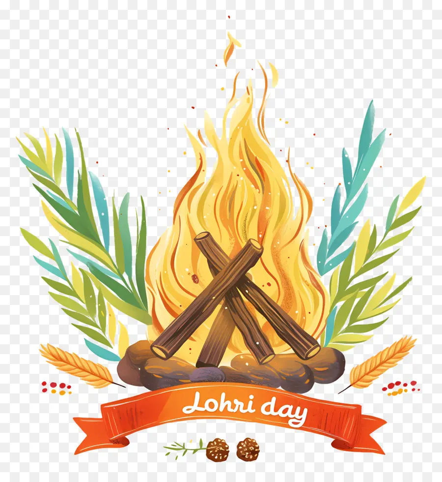 Joyeux Lohri，Feu De Joie De Lohri PNG