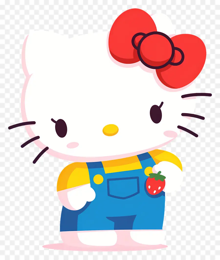 Hello Kitty à La Fraise，Chat De Dessin Animé à La Fraise PNG