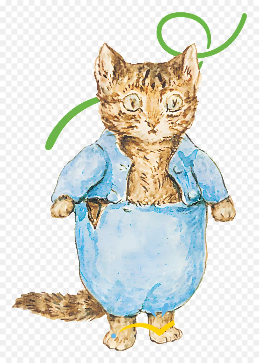 Tom Chaton，Chat En Tenue Bleue PNG