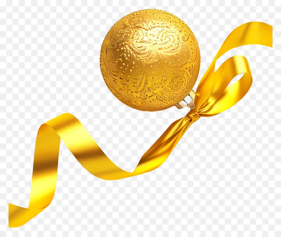 Boule D'or De Noël，Ornement Doré PNG