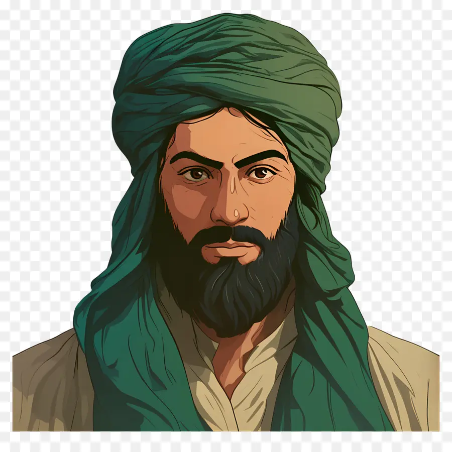 Homme Arabe，Homme En Robe Verte PNG