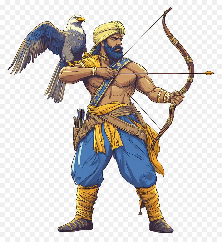 Gourou Govind Singh Jayanti，Archer Avec Aigle PNG