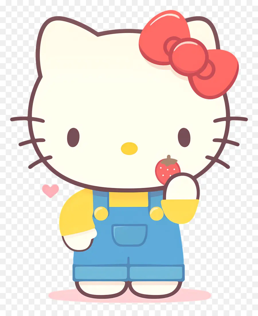 Hello Kitty à La Fraise，Chat De Dessin Animé à La Fraise PNG