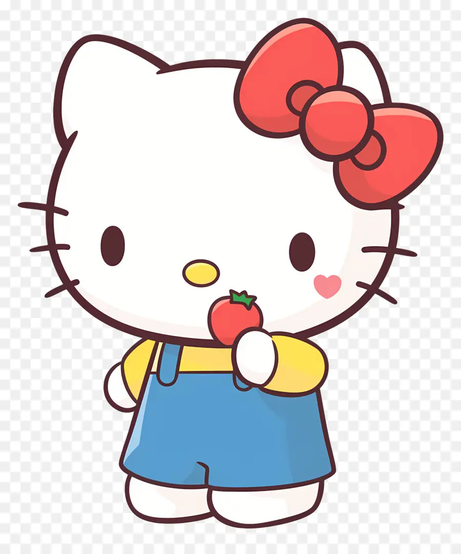 Hello Kitty à La Fraise，Chat De Dessin Animé à La Fraise PNG