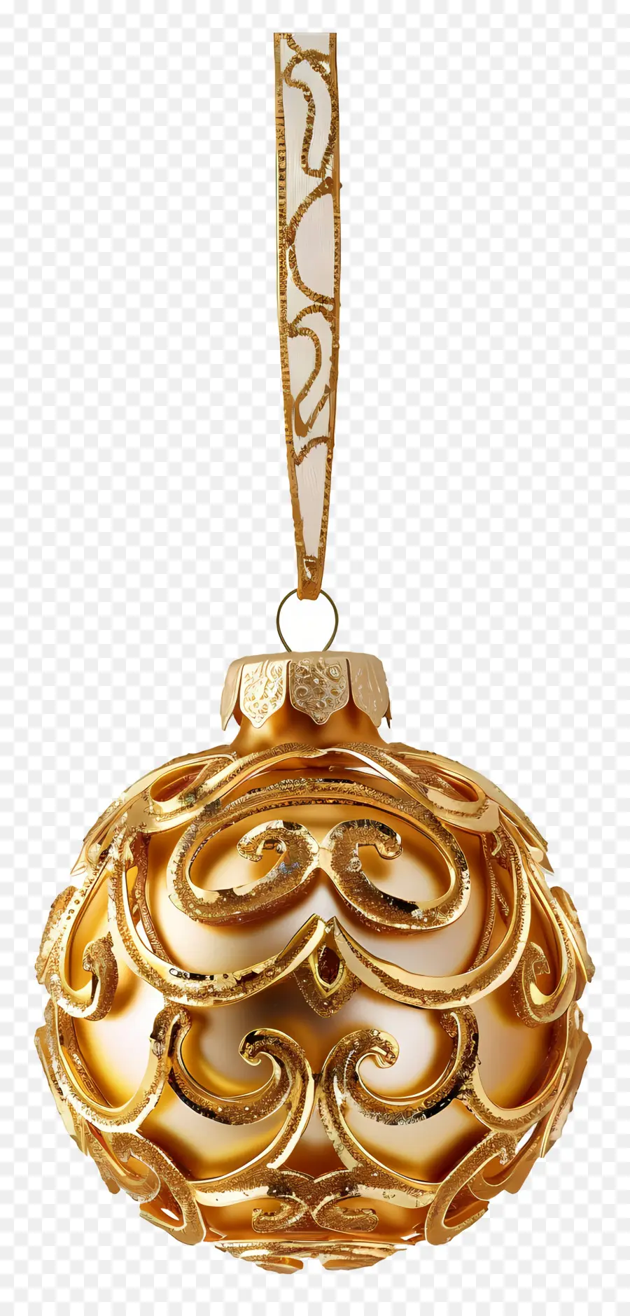 Boule D'or De Noël，Ornement Doré PNG