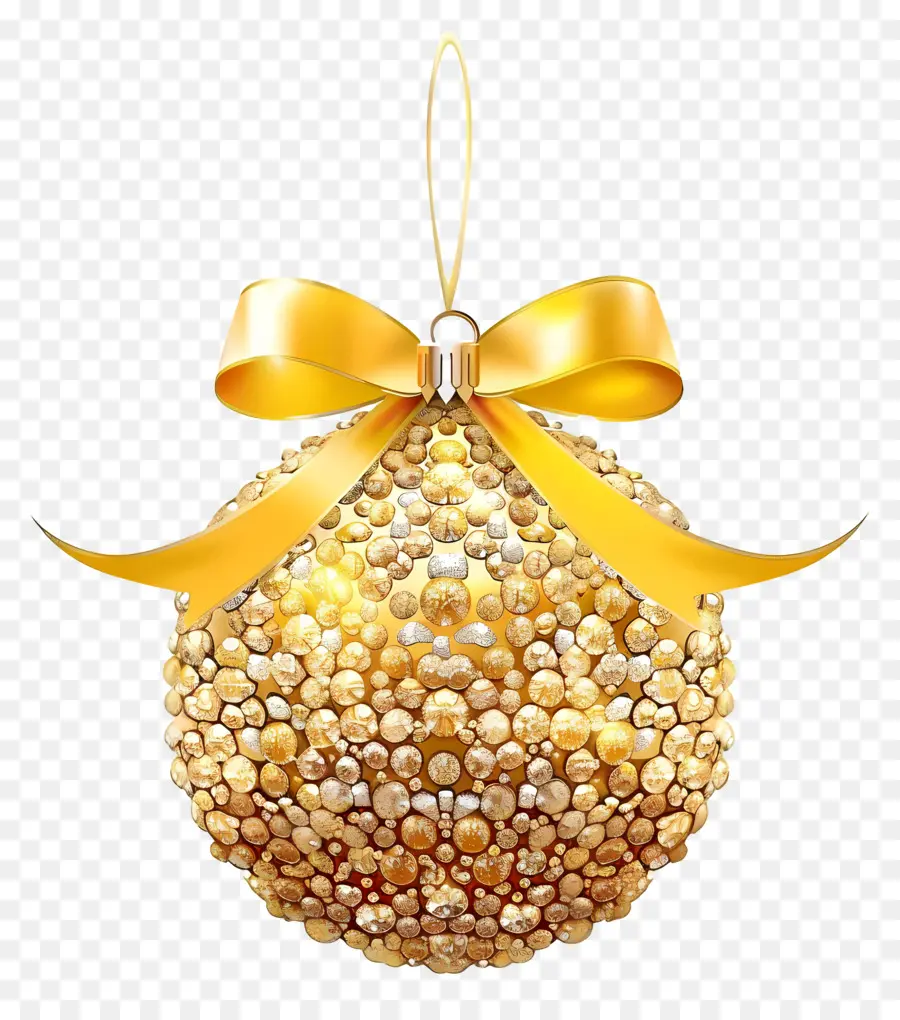 Boule D'or De Noël，Ornement Doré PNG