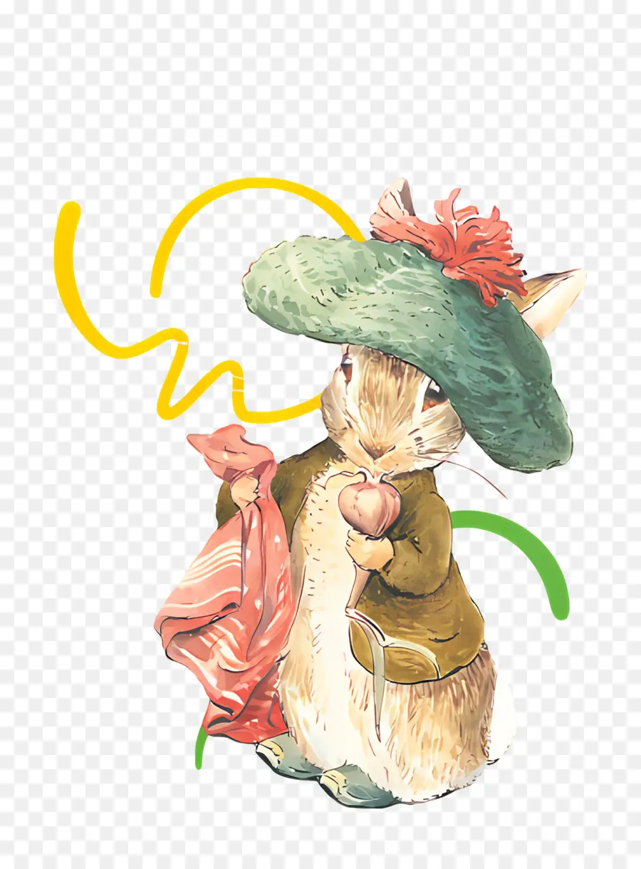 Benjamin Lapin，Lapin Au Chapeau Vert PNG