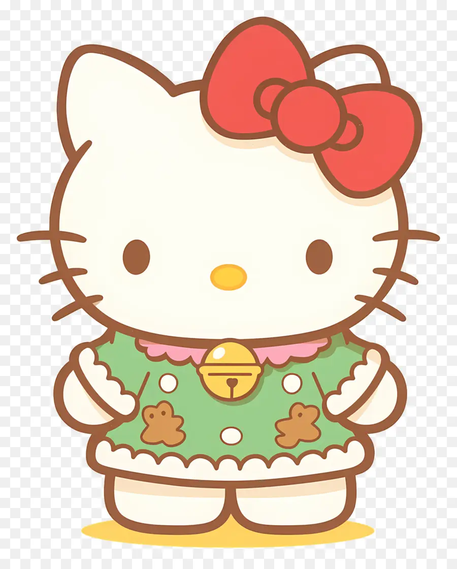 Bonjour Kitty Noël，Chat De Dessin Animé PNG