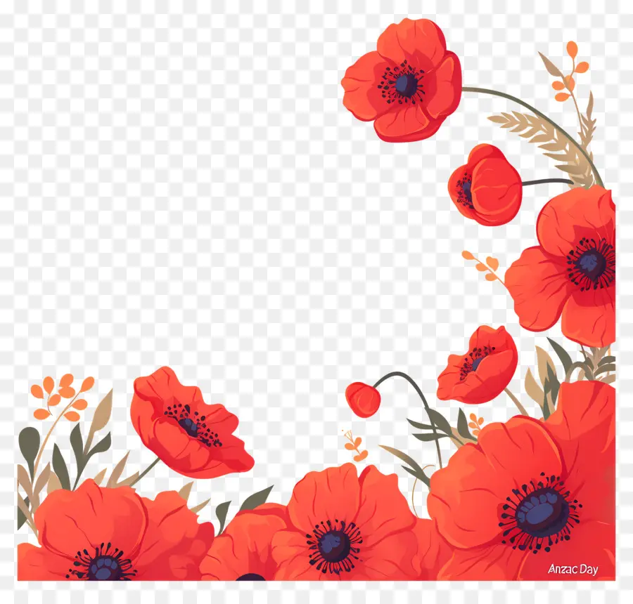 Journée Anzac，Coin Du Coquelicot Rouge PNG